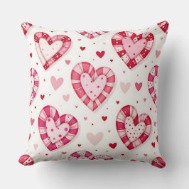 ピンクバレンタインキャンディハートのシェード クッション