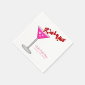 ピンクバレンタインデイカクテルカスタムパーティー スタンダードカクテルナプキン (角)