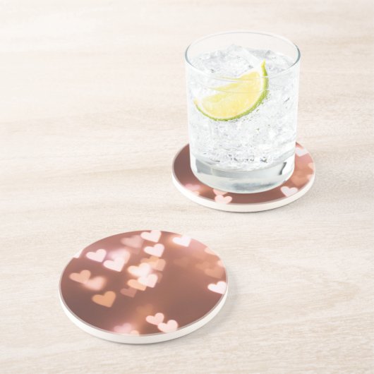 ピンクバレンタインデーハート コースター (側面)