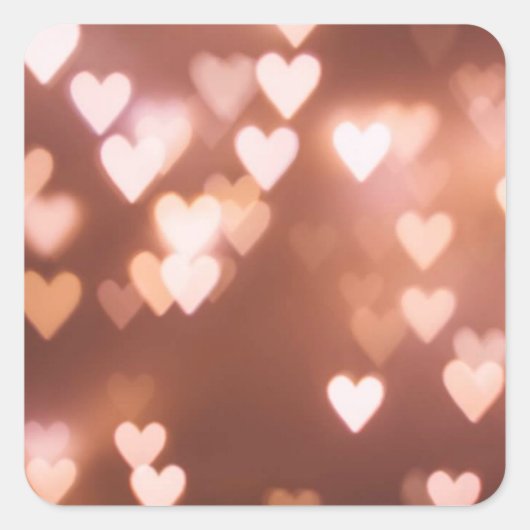 ピンクバレンタインデーハート スクエアシール (正面)