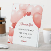 ピンクバレンタインデーブライダルシャワーミモザバーサイン 台座サイン (インサイチュ)
