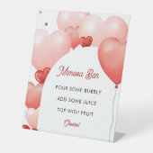 ピンクバレンタインデーブライダルシャワーミモザバーサイン 台座サイン (正面)