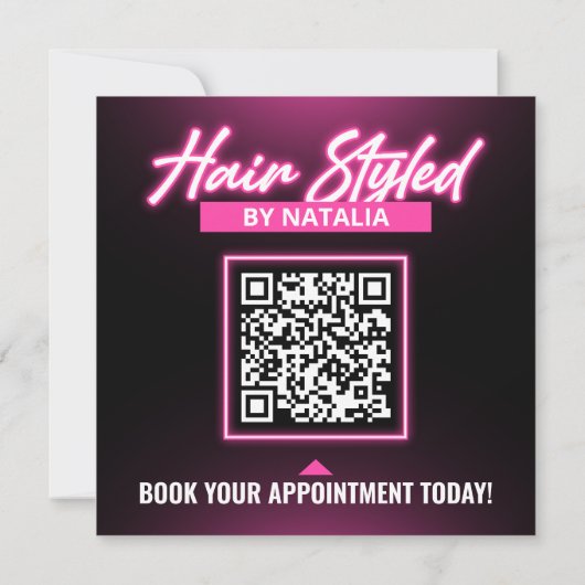 ピンクバレンタインデー予約ヘアスタイリストチラシ 招待状 (裏面)