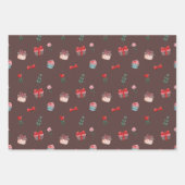 ピンクバレンタインデーteddy bearロマンチックなバルーン ラッピングペーパーシート (正面2)