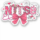 ピンクバレンタインナース、バレンタインコケットボウオーバー シール (正面)