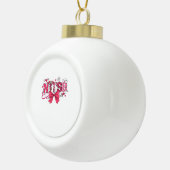 ピンクバレンタインナース、バレンタインコケットボウオーバー セラミックボールオーナメント (右)