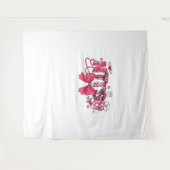 ピンクバレンタインナース、バレンタインコケットボウオーバー タペストリー (正面(横))