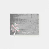 ピンクバレンタインハートのツリーパーソナライズされたノート ポストイット (正面)