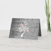 ピンクバレンタインハートツリーグリーティングカード カード (裏面)