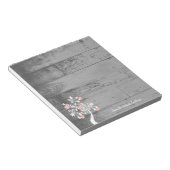 ピンクバレンタインハートツリーパーソナライズされたメモ帳 ノートパッド (アングル)