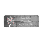 ピンクバレンタインハートツリー差出人住所ラベル ラベル (正面)