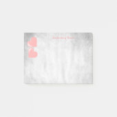 ピンクバレンタインハートパーソナライズされたノート ポストイット (正面)