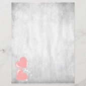 ピンクバレンタインハートパーソナライズされた紙シート (裏面)