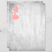 ピンクバレンタインハートパーソナライズされた紙シート (正面/裏面)