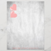 ピンクバレンタインハートパーソナライズされた紙シート (正面)