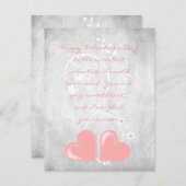 ピンクバレンタインハートフラットノートカード ノートカード (正面/裏面)