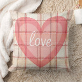 ピンクバレンタインハート付きタンプレイドパターン クッション (ブランケット)