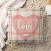 ピンクバレンタインハート付きタンプレイドパターン クッション (ブランケット)