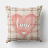ピンクバレンタインハート付きタンプレイドパターン クッション (裏面)