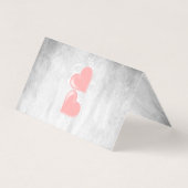 ピンクバレンタインハート折り畳みカード (裏面)