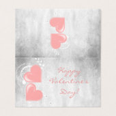 ピンクバレンタインハート折り畳みカード (外部フラット)