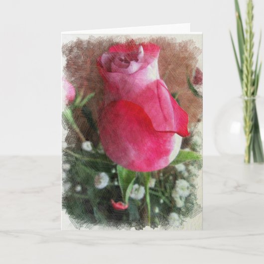 ピンクバレンタインバラ シーズンカード (正面)