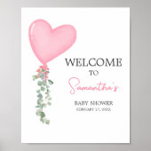 ピンクバレンタインバルーンウェルカム ポスター (正面)