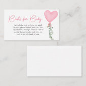 ピンクバレンタインバルーンベビーシャワーブックベビー エンクロージャーカード (正面/裏面)