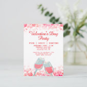 ピンクバレンタインパーティーフードミュージック踊りクラブ シーズンポストカード (スタンド正面)