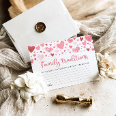 ピンクバレンタイン家族の伝統ベビーシャワーゲーム 招待状