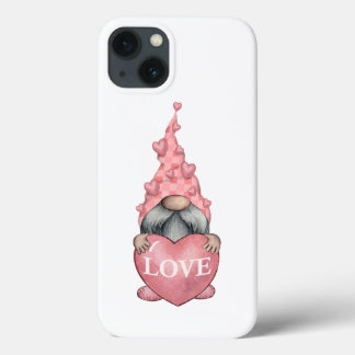 ピンクバレンタイン格言とハートクリップアート iPhone 13ケース