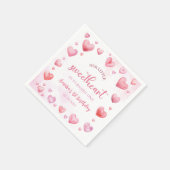 ピンクバレンタイン誕生日紙ナプキン スタンダードカクテルナプキン (角)