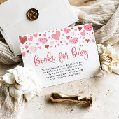 ピンクバレンタイン赤ちゃんシャワーブックベビーゲーム 招待状