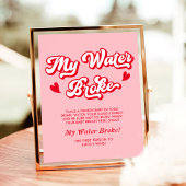 ピンクバレンタイン赤ちゃんシャワー私の水がゲームを破った ポスター