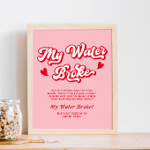ピンクバレンタイン赤ちゃんシャワー私の水がゲームを破った ポスター