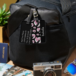 ピンクバレーボールのスポーツパターン ラゲッジタグ