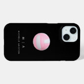 ピンクバレーボールパーソナライズされた Case-Mate iPhoneケース (裏面 (横))