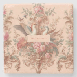 ピンクバロック・ロココフラワーモリス ストーンコースター