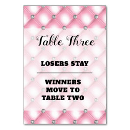 ピンクバンコエレガントナンバー3枚テーブルカード テーブルナンバー