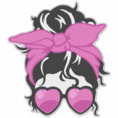 ピンクバンダナとハートグラスメッシーパン シール (正面)