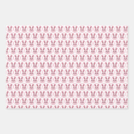 ピンクバンニーパーティー ラッピングペーパーシート