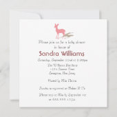 ピンクバンビーベビーシャワーインビエーション 招待状 (裏面)