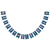 ピンクバーお洒落ガーアンドフライハッピーバースデー バンティングフラッグ (全)