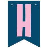 ピンクバーお洒落ガーアンドフライハッピーバースデー バンティングフラッグ (第2の旗)