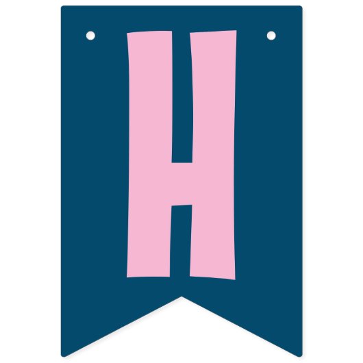 ピンクバーお洒落ガーアンドフライハッピーバースデー バンティングフラッグ (第2の旗)