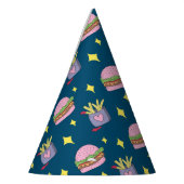 ピンクバーお洒落ガー&フライスパターン誕生日 パーティーハット (左)