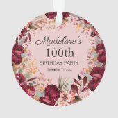 ピンクバーガンディフローラ100位誕生日記念 オーナメント (裏面)