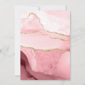 ピンクバーガンディ金ゴールドマーブルアゲート50誕生日 招待状 (裏面)