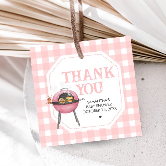 ピンクバーガー BBQ ベビーシャワー フェイバータグ