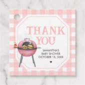 ピンクバーガー BBQ ベビーシャワー フェイバータグ (正面)
